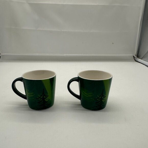 EUC Starbucks Espresso Evergreen Cup Mugs 3 OZ 2 1/2" Set of 2 - Picture 1 of 5